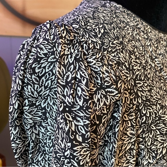 Vintage 1980s Lanz Black And White Foliage Maxi Dress - Picture 6 of 11